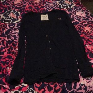Hollister long navy blue cardigan